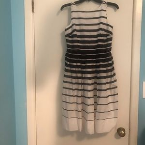 Talbots casual dress. NWT black and white striped